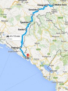Auto mapa puta preko Bosne do nasih apartmana