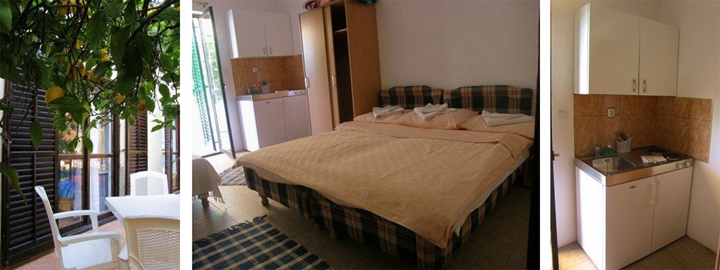 Triplle bed short term studio apartment rental djenovici montenegro