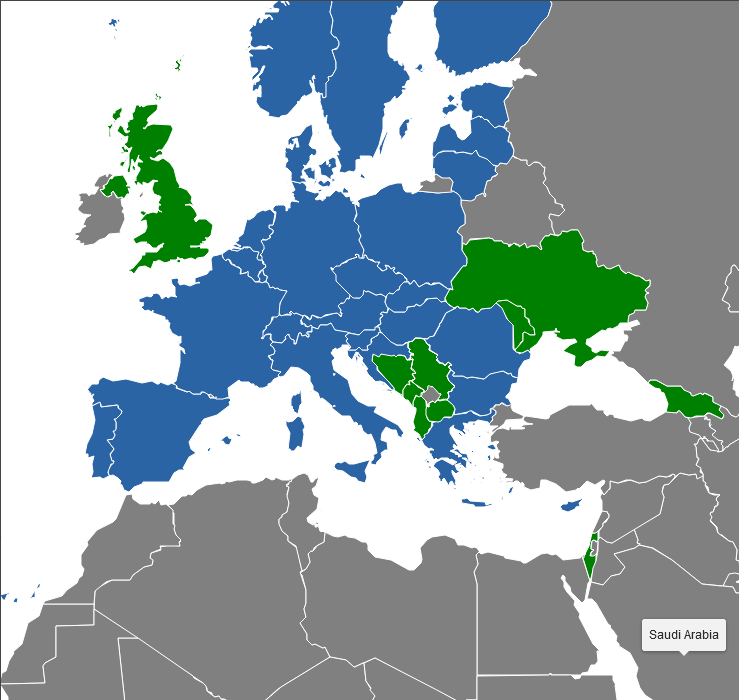 ulazak u evropu 2023 ETIS mapa zemalja kojima je potrebna viza