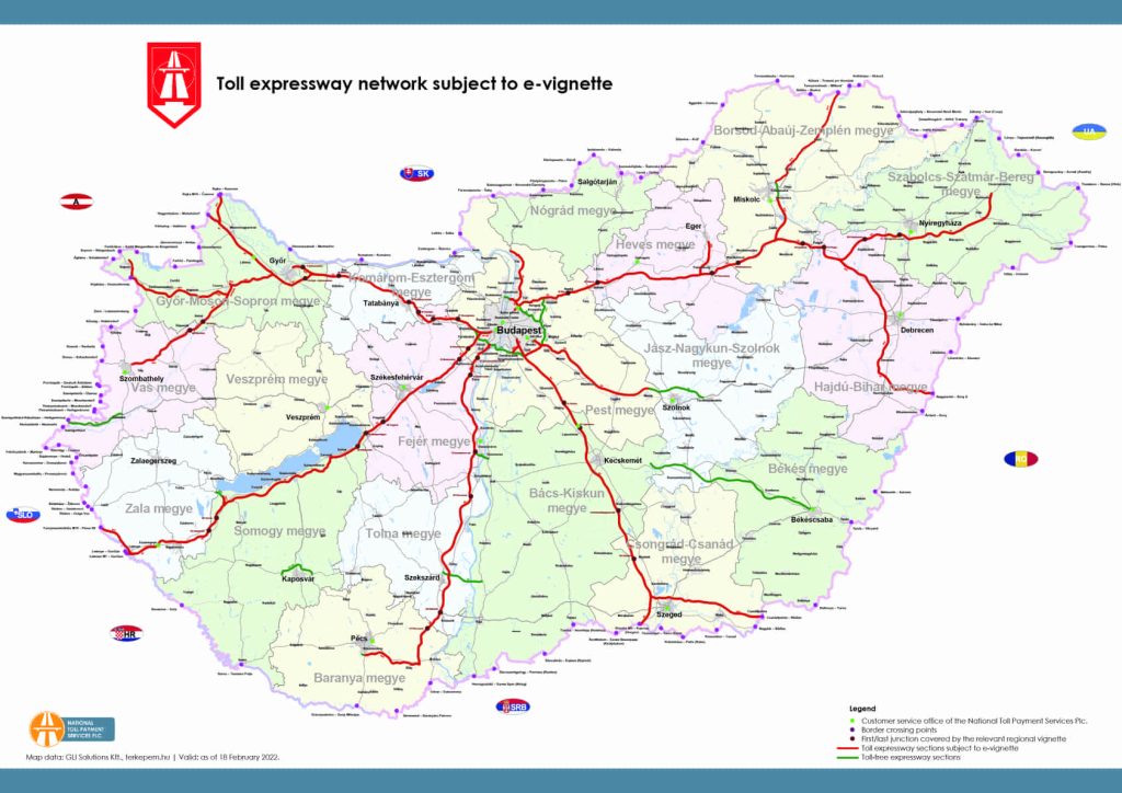 madjarski autoputevi mapa.