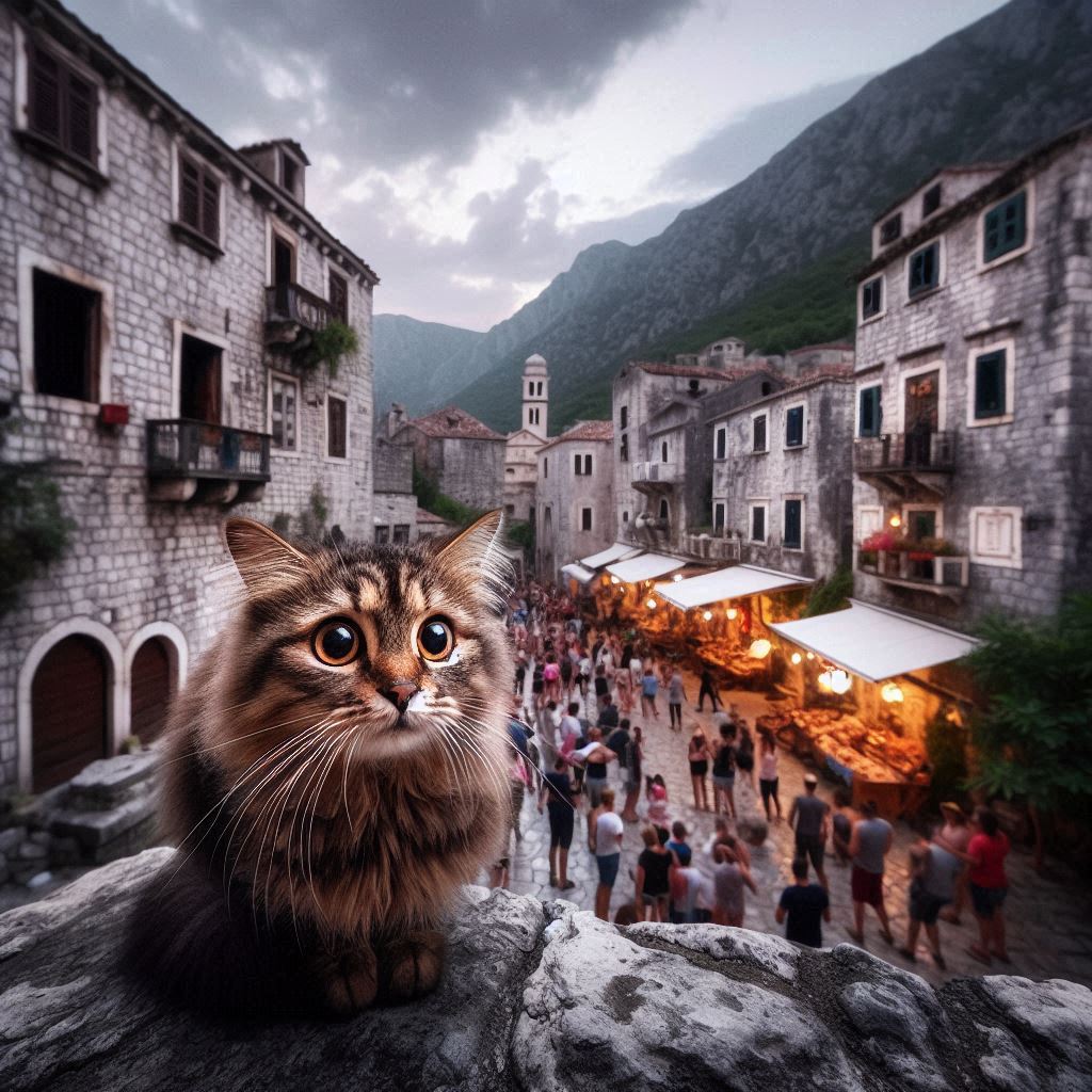 kotor stari grad mačke