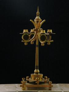 Candlestick in bronze. Rare and unique collection of handmade candle holders.